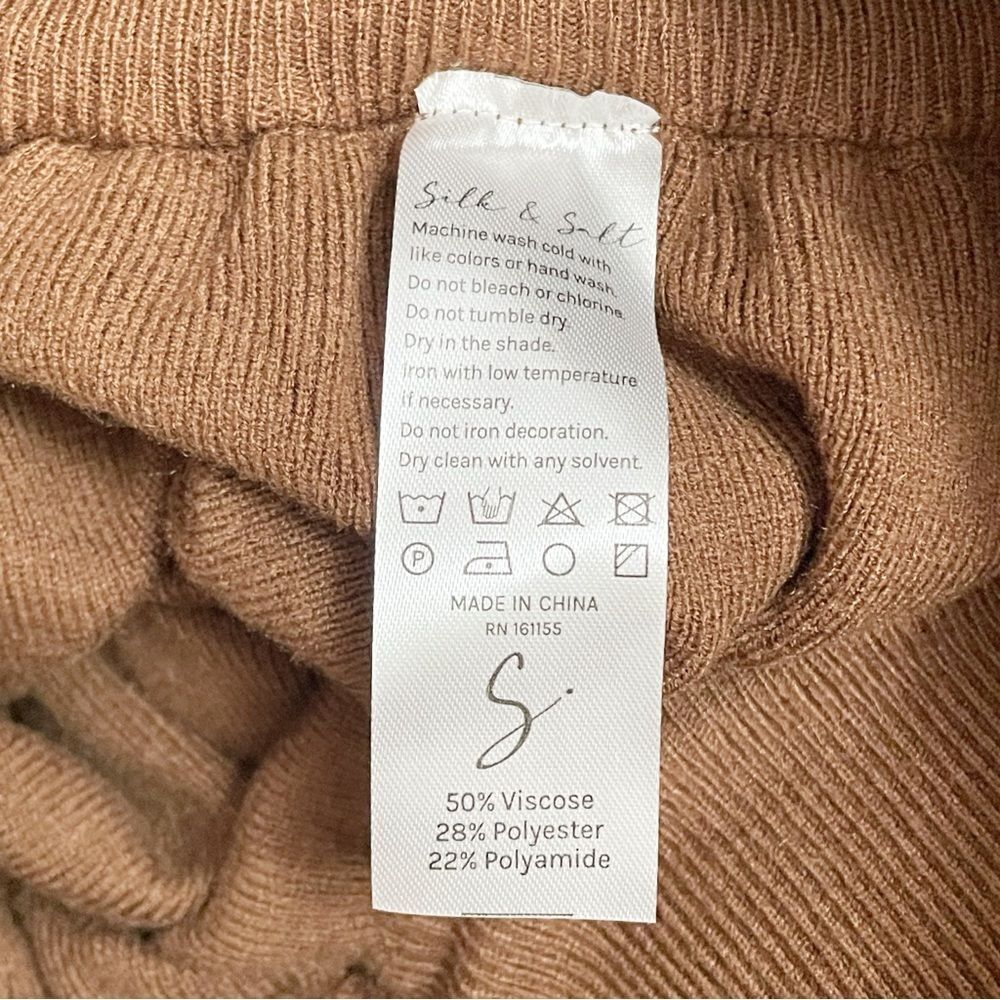 NWT Silk & Salt Luxe Lounge Pants Sweater Knit Pant Chestnut Brown Size XL NEW - Picture 11 of 12